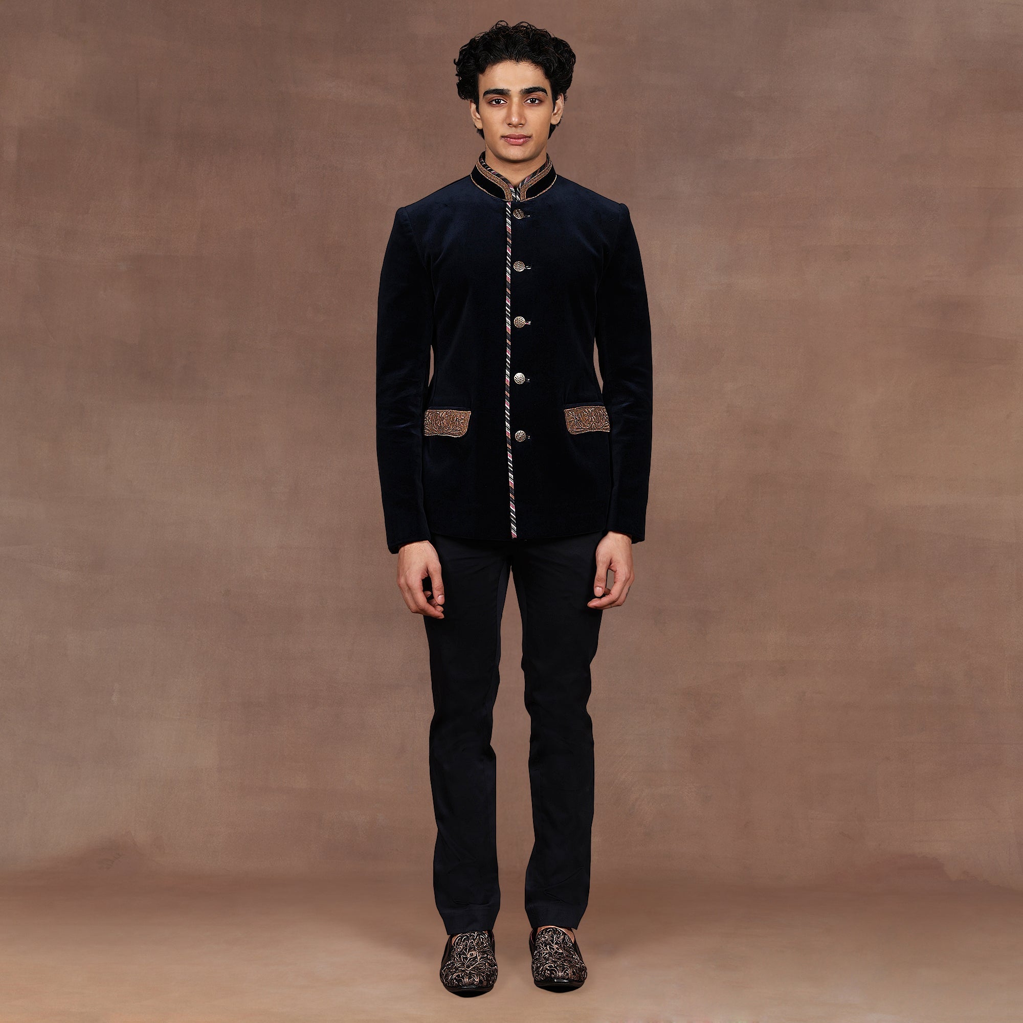 Navy Blue Bandhgala Set | East