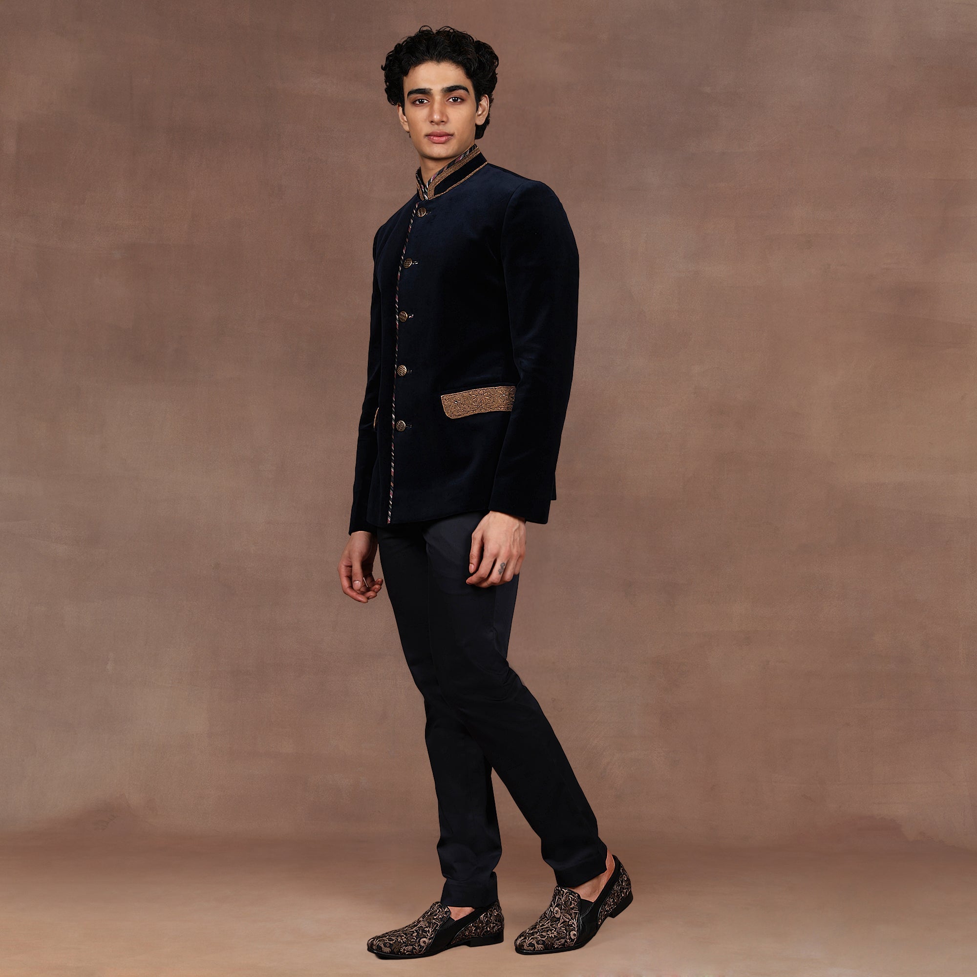 Navy Blue Bandhgala Set | East