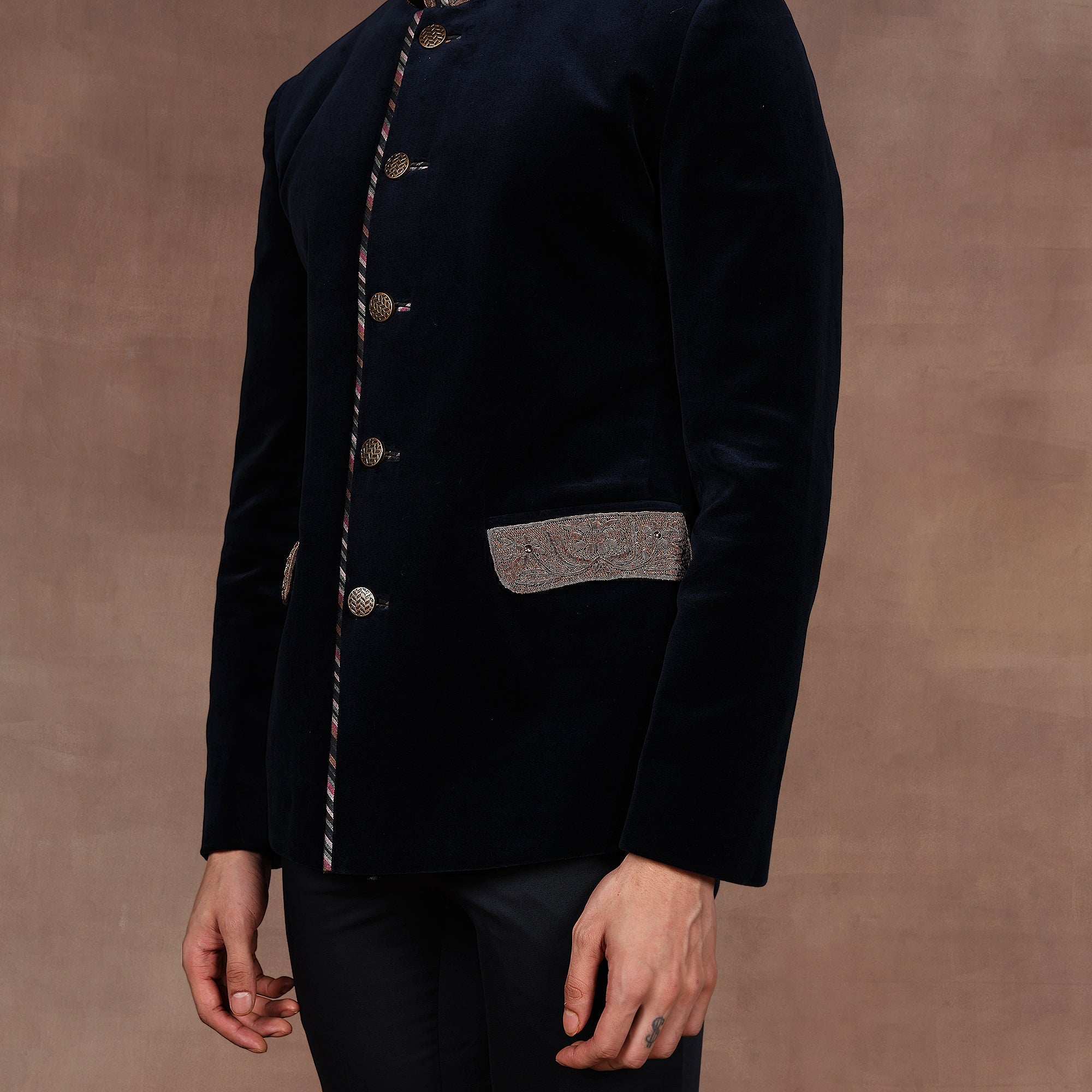Navy Blue Bandhgala Set | East