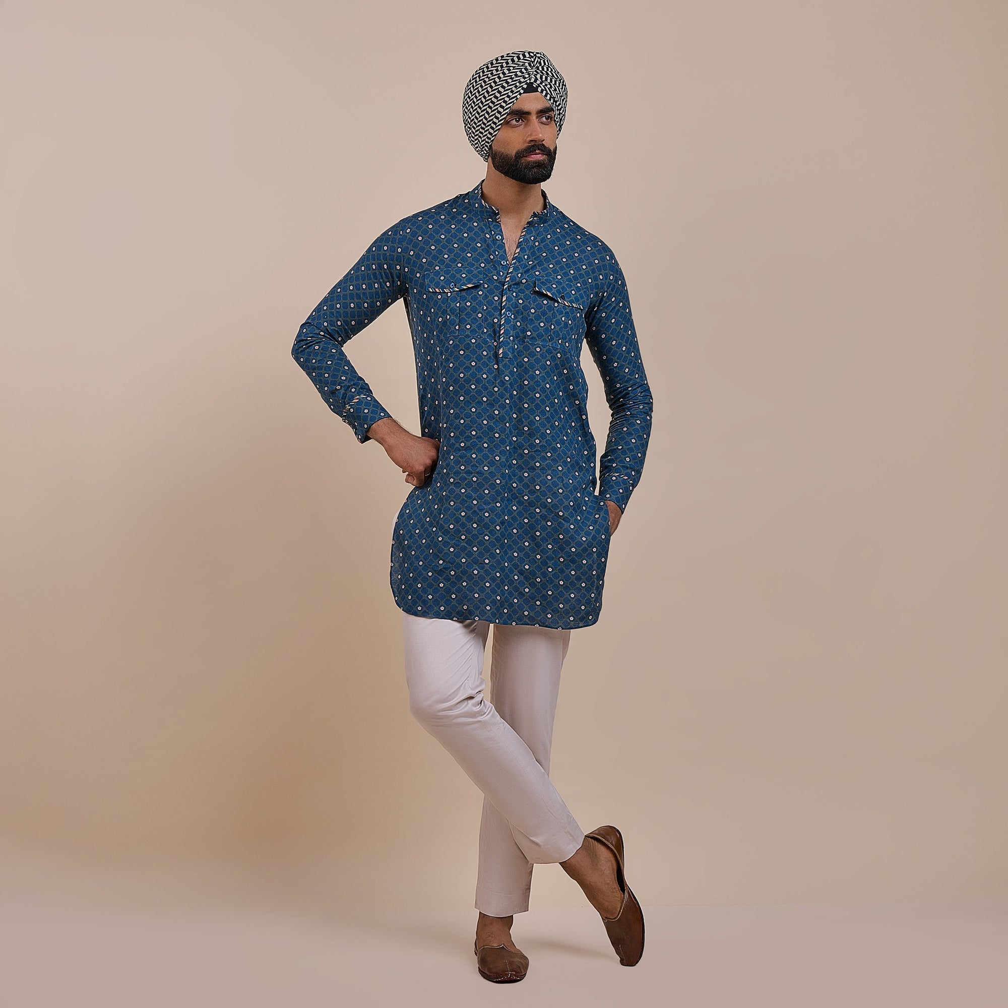Navy Blue Kurta | Atth
