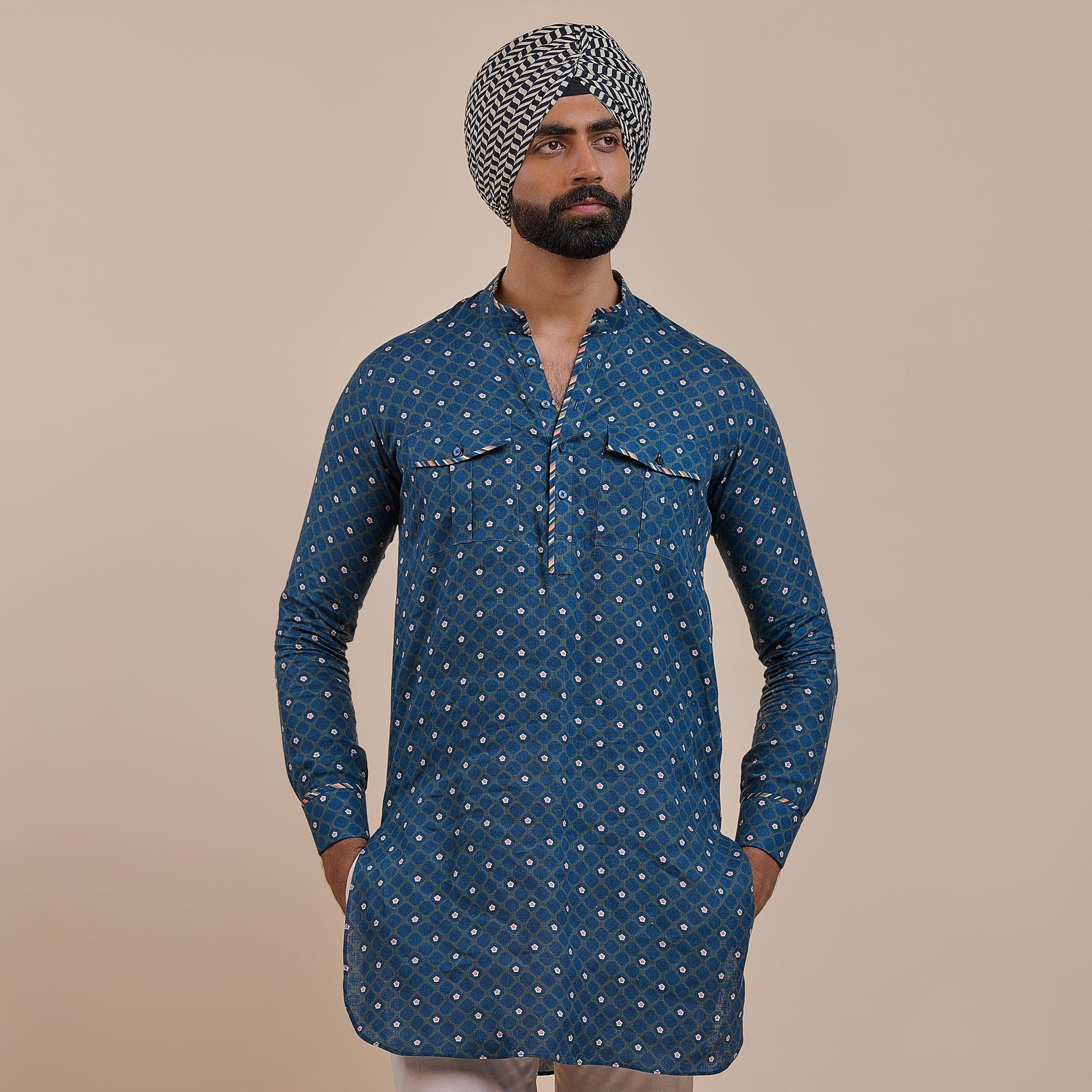 Navy Blue Kurta | Atth