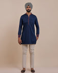 Navy Blue - Red Kurta | Atth