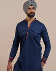 Navy Blue - Red Kurta | Atth
