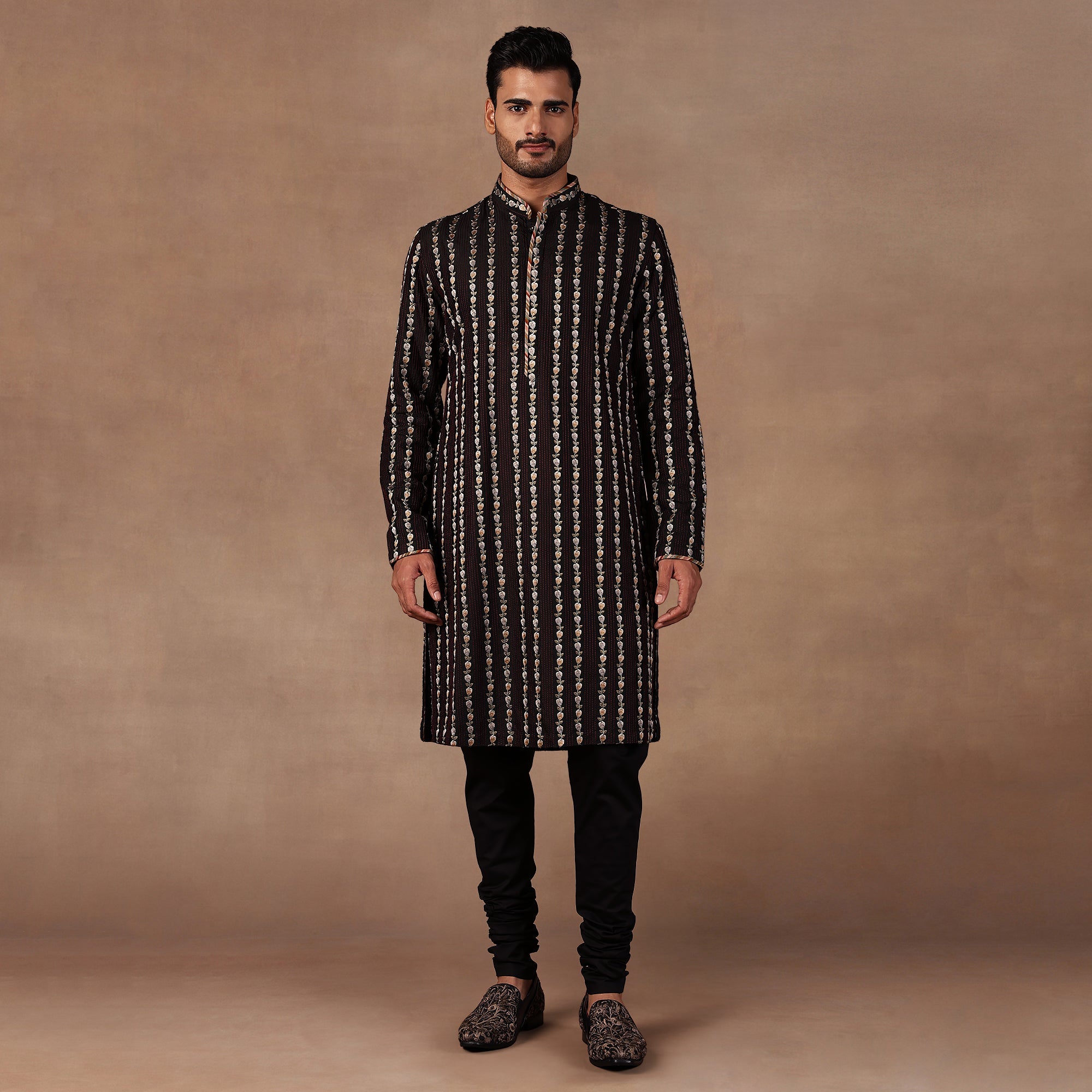 Noir Black Nehru Jacket Set | East