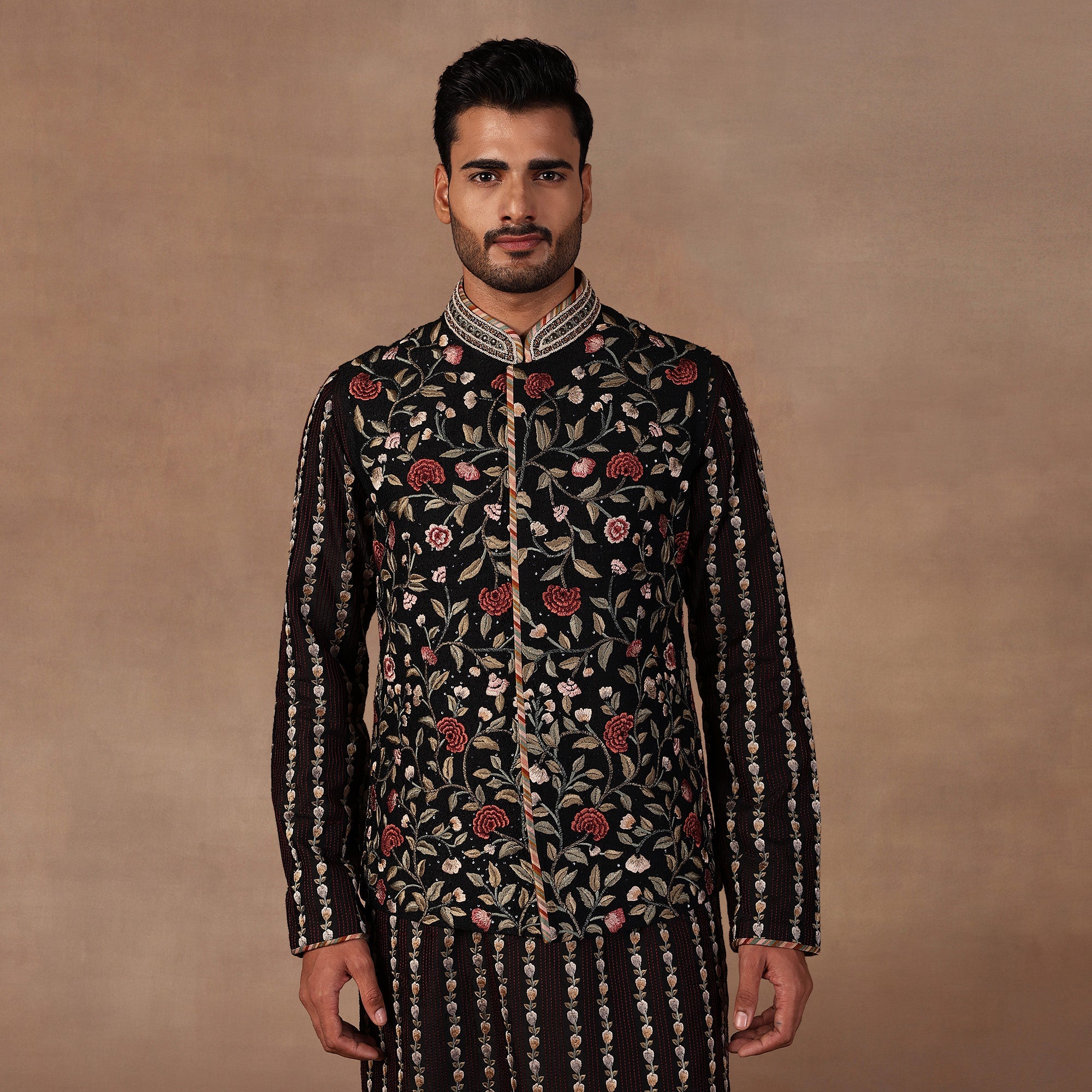 Noir Black Nehru Jacket Set | East