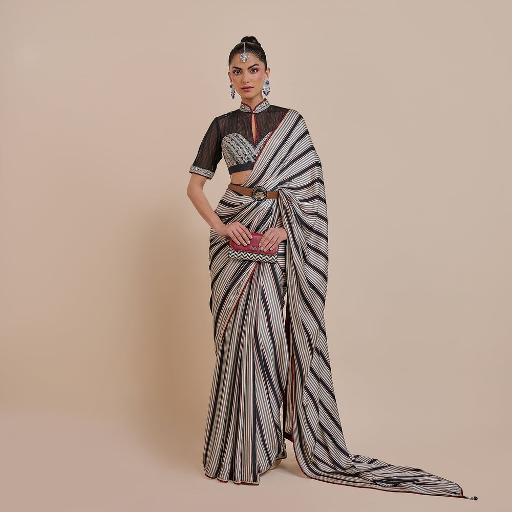 Noir Ivory Saree Set | Atth