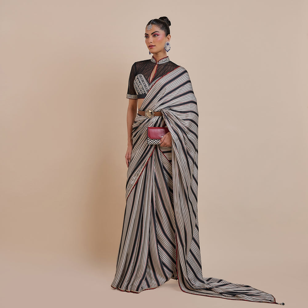 Noir Ivory Saree Set | Atth