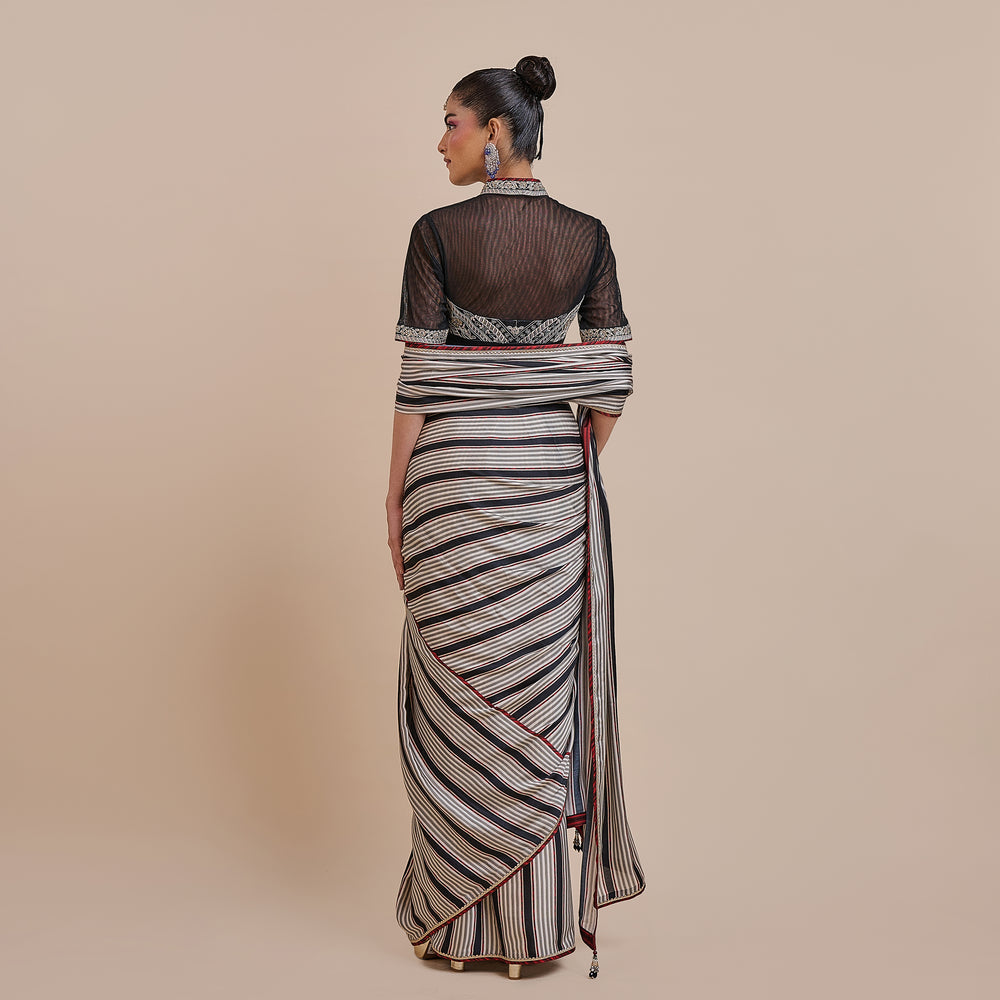 Noir Ivory Saree Set | Atth
