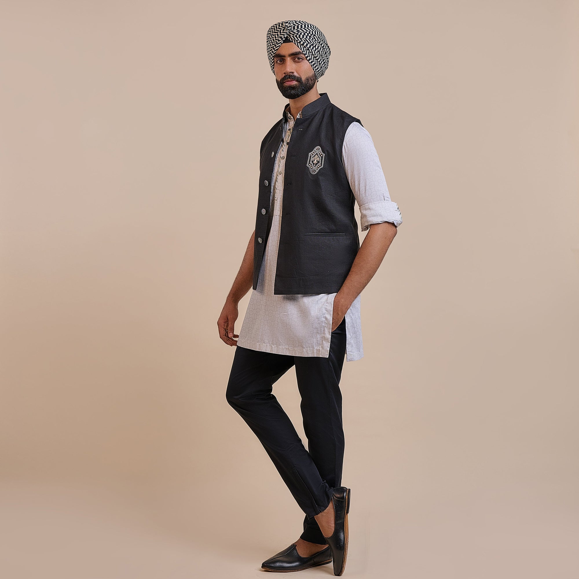Noir Nehru Jacket | Atth