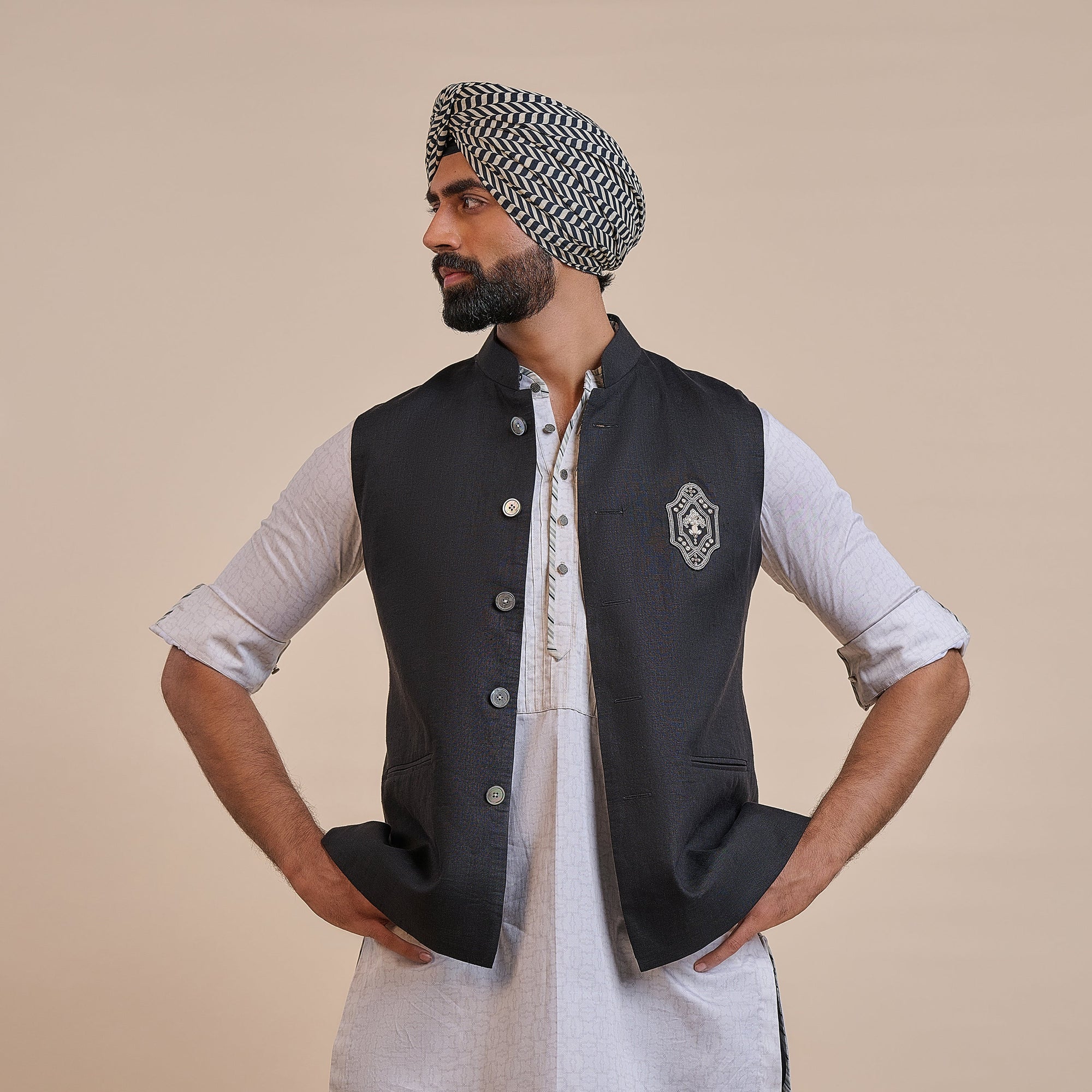 Noir Nehru Jacket | Atth