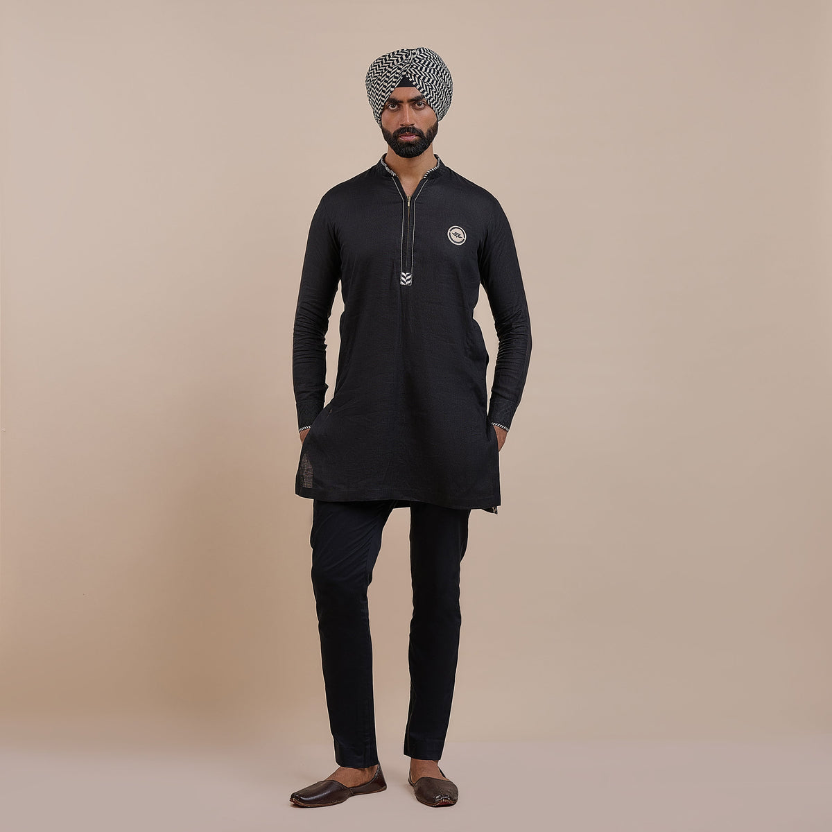 Sunny's Bridal - Noir Phoenix Solid Kurta | Atth