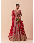 Red Zardozi Embroidered Lehenga Set
