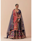Blue Marori Work Lehenga Set With Two Dupattas