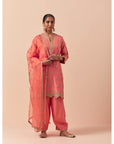 Peach Pink Kurta With Ijaar Set