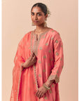 Peach Pink Kurta With Ijaar Set