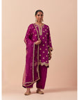 Wine Pink Kurta With Ijaar Set