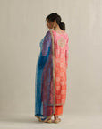 Coral And Pink Shaded Bandhani Kurta Set