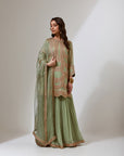 Pista Green Georgette Sharara Set