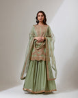 Pista Green Georgette Sharara Set