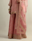 Dusty Pink Short Kurti With A Sharara And Dupatta