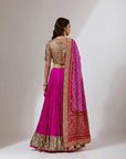 Gold Gota Patti Blouse With A Crushed Silk Skirt Set