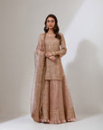 Gold Sharara Set With Gota Embroidery