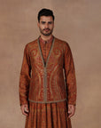 Ochre Jamawar Nehru Jacket Set | East