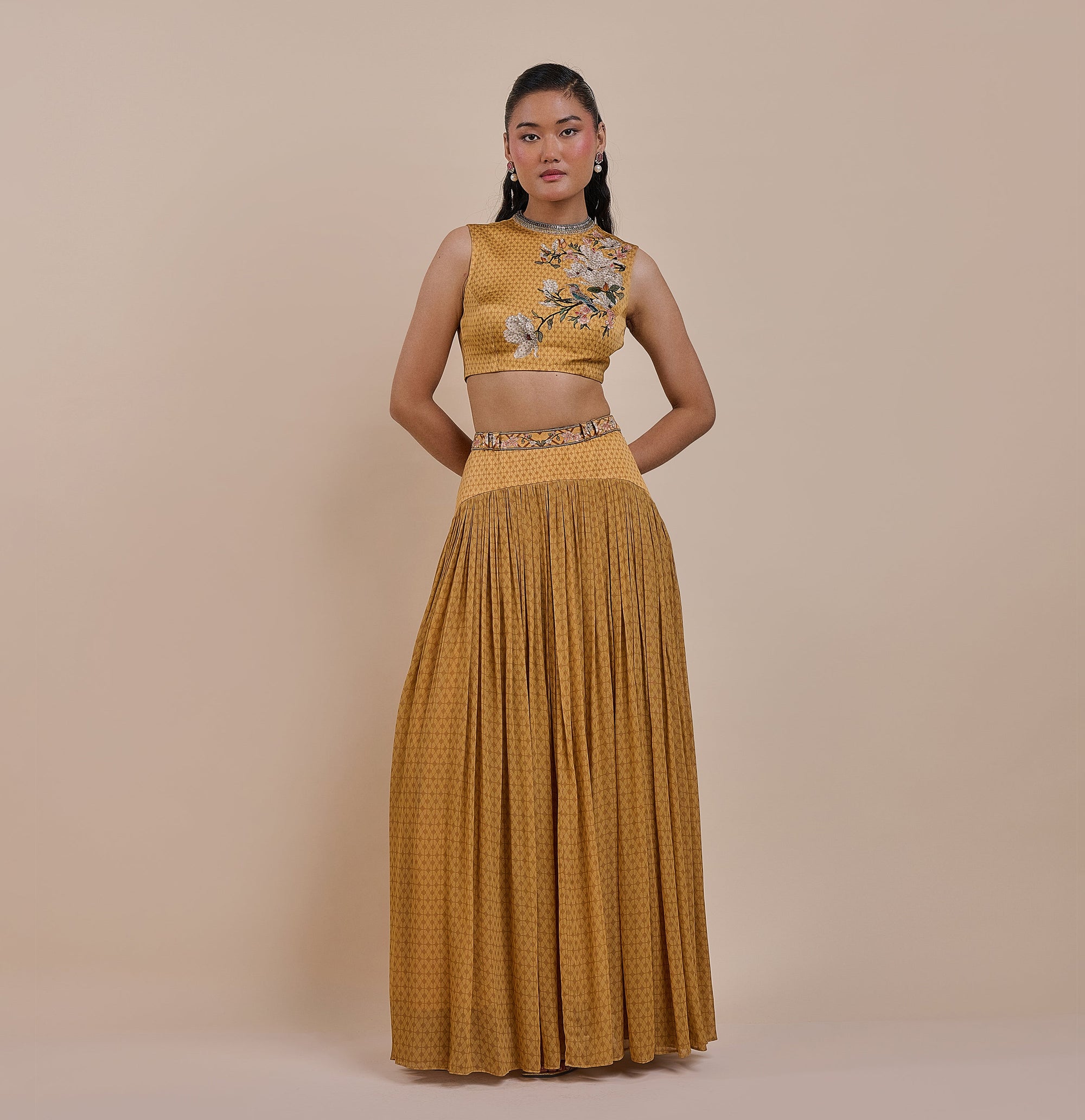 Ochre Mustard Skirt Set | Atth