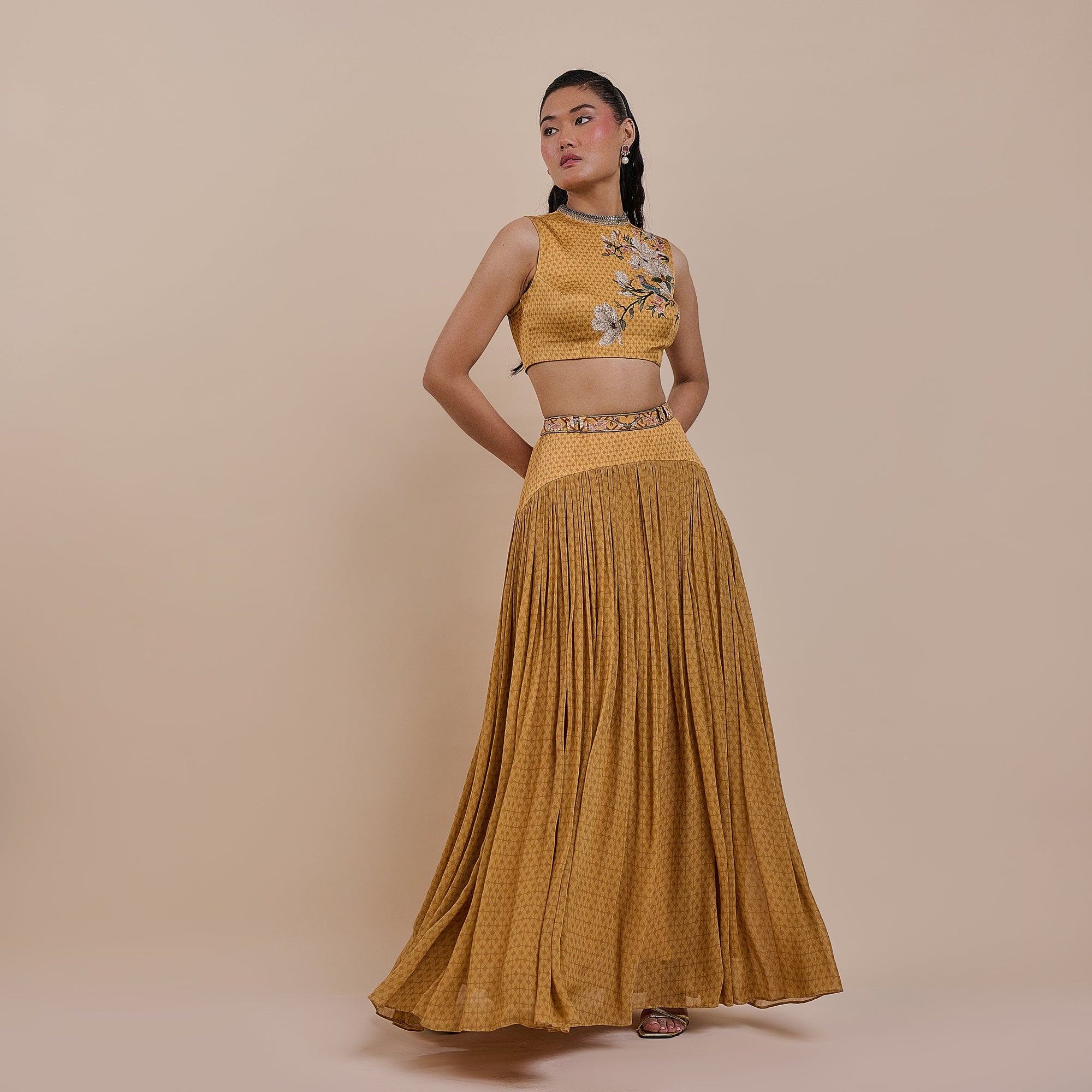 Ochre Mustard Skirt Set | Atth