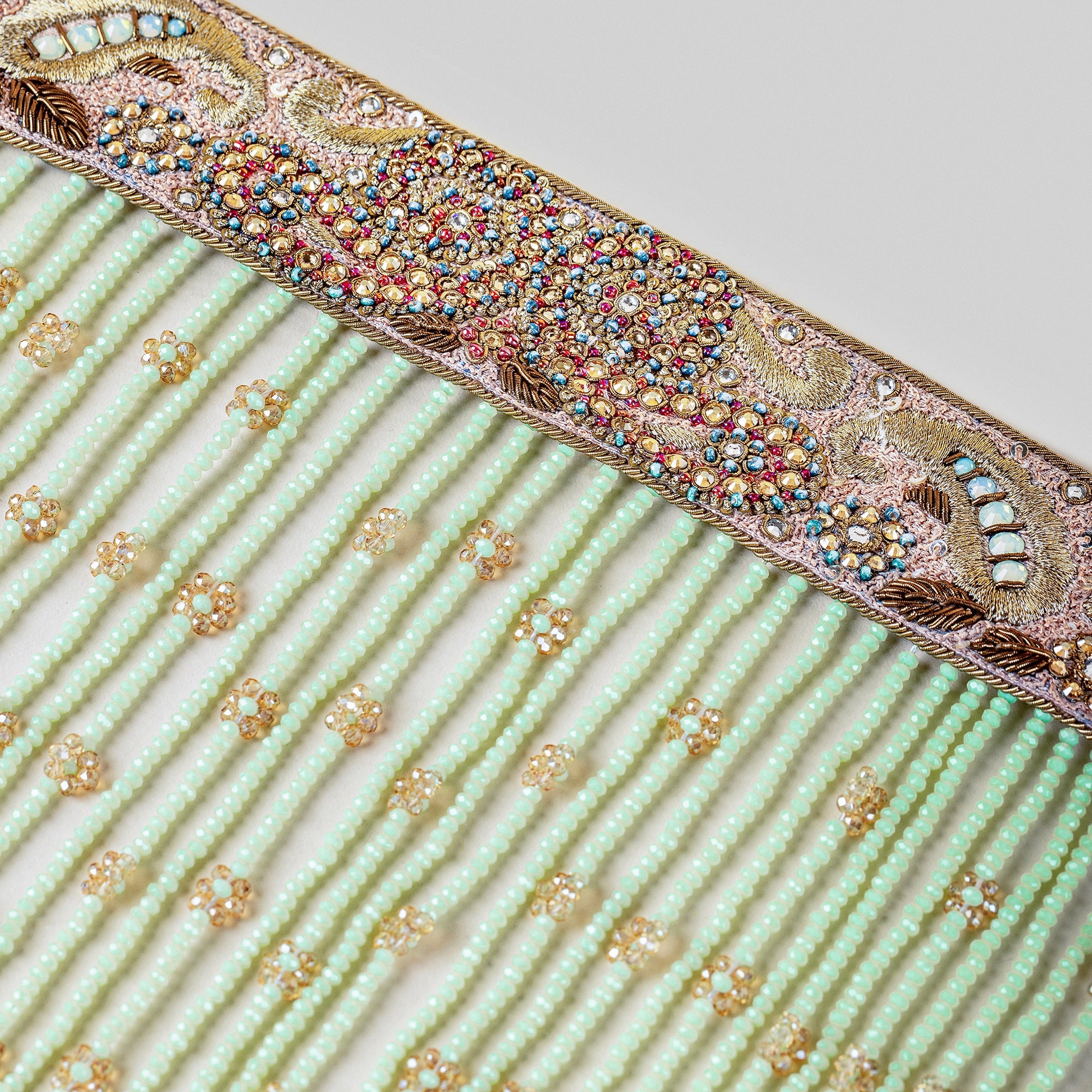 Old Rose - Mint Green Embroidered Sehera