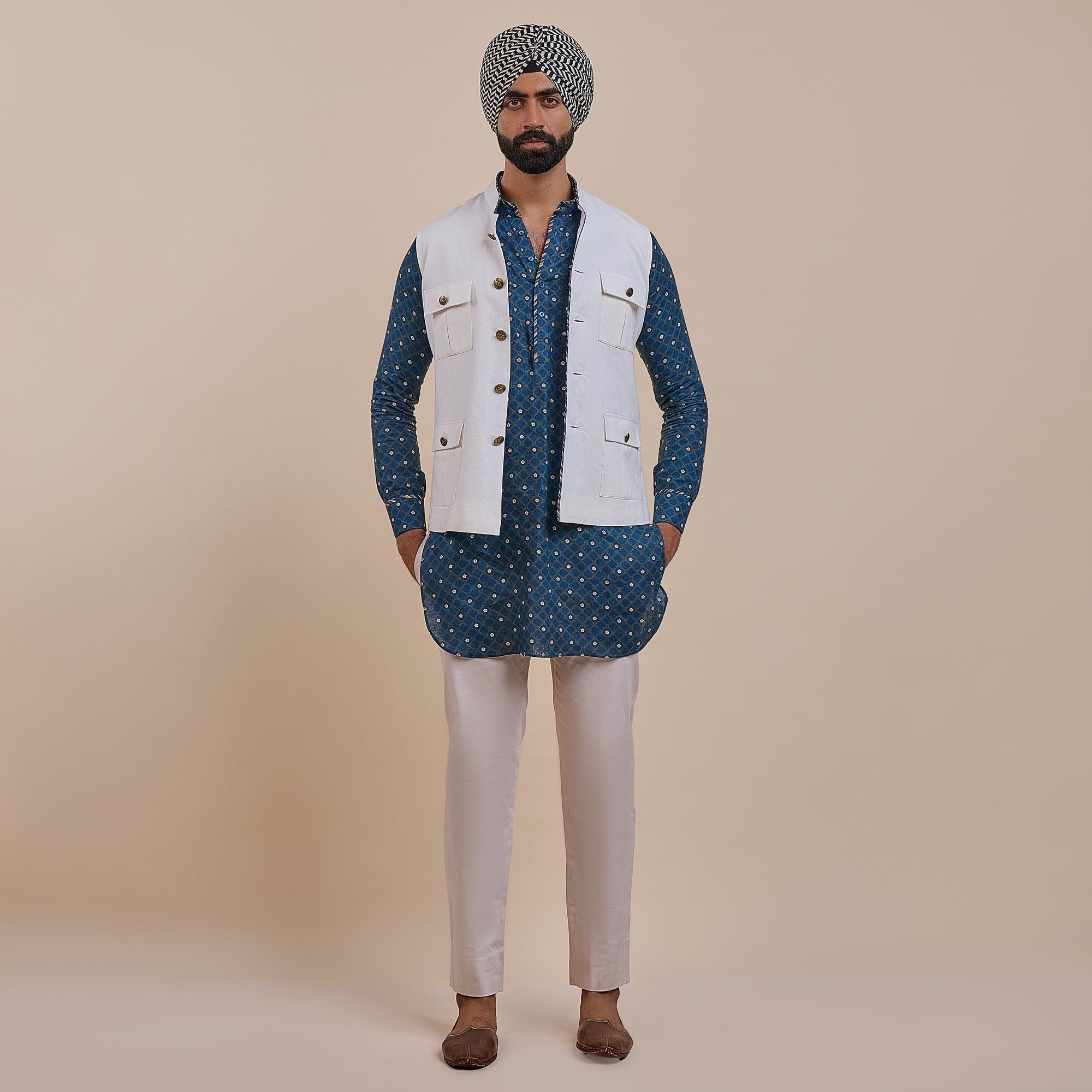 Pearl Ivory Nehru Jacket | Atth