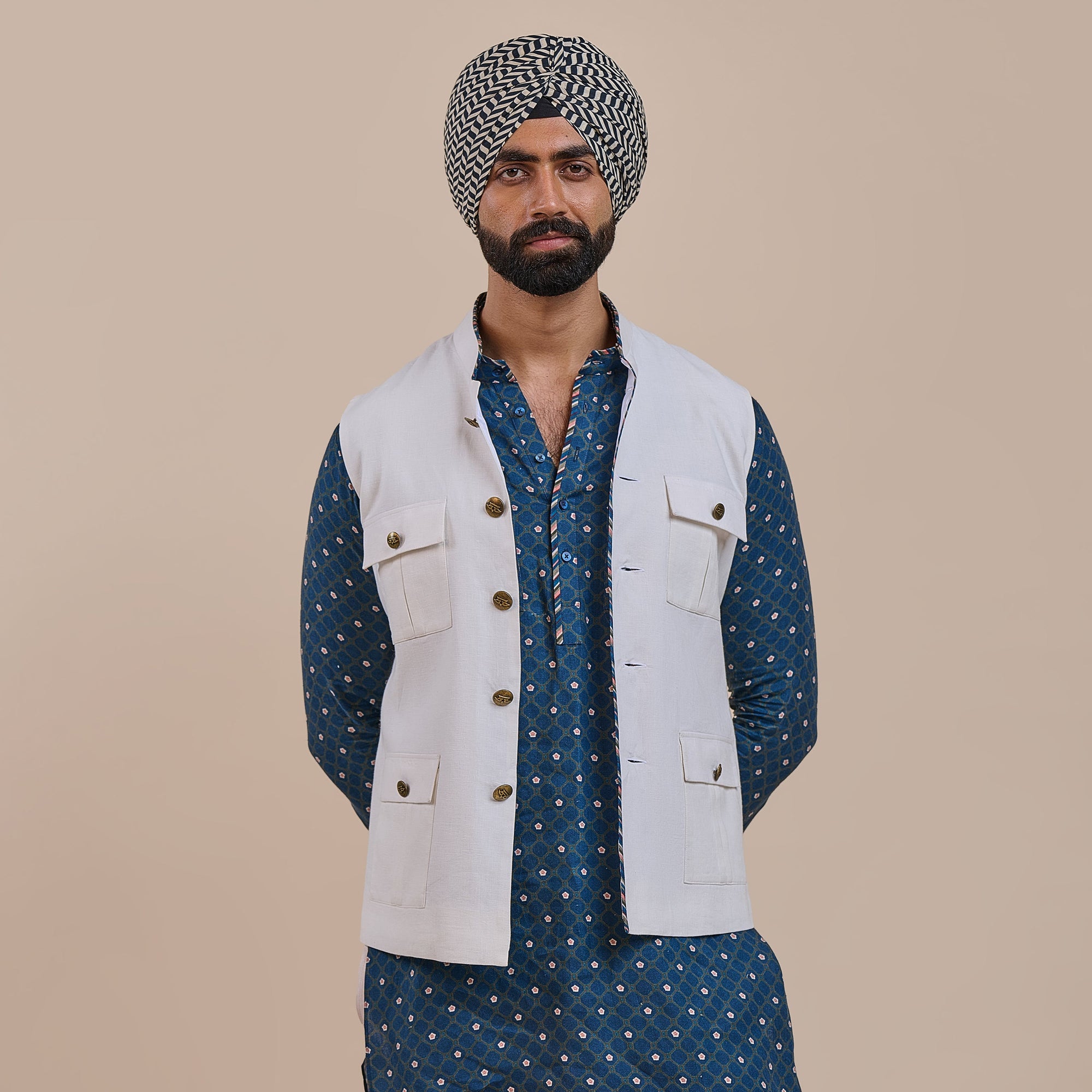 Pearl Ivory Nehru Jacket | Atth