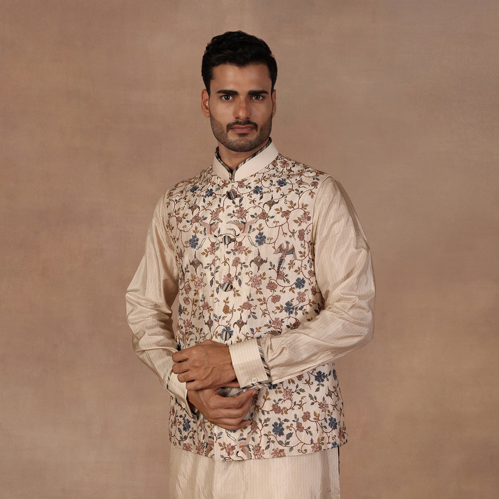 Pearl Ivory Nehru Jacket Set | East