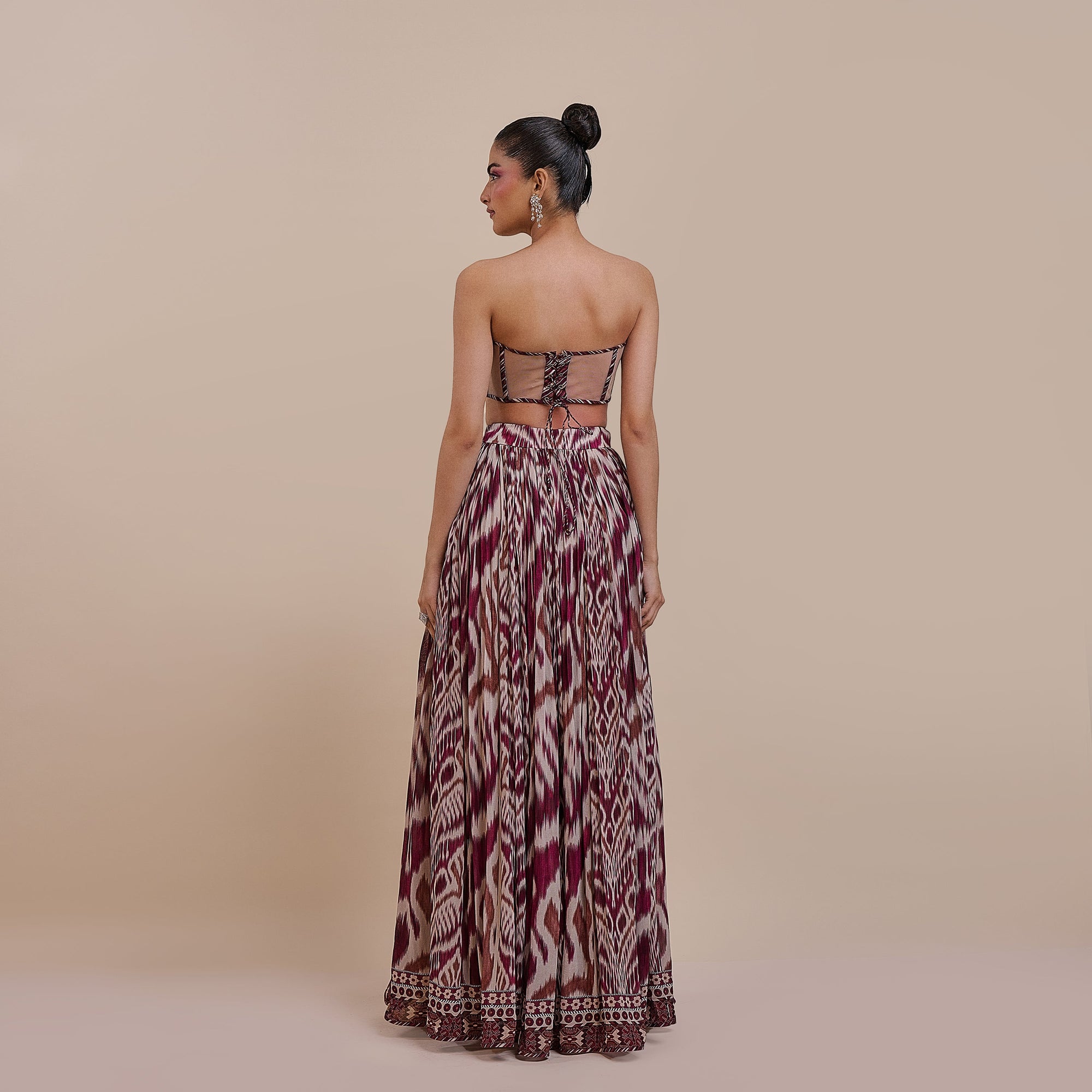 Plum Red Corset Skirt Set | Atth