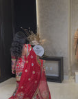 Red Multicolor Banno Sharara Set - Ready to Ship