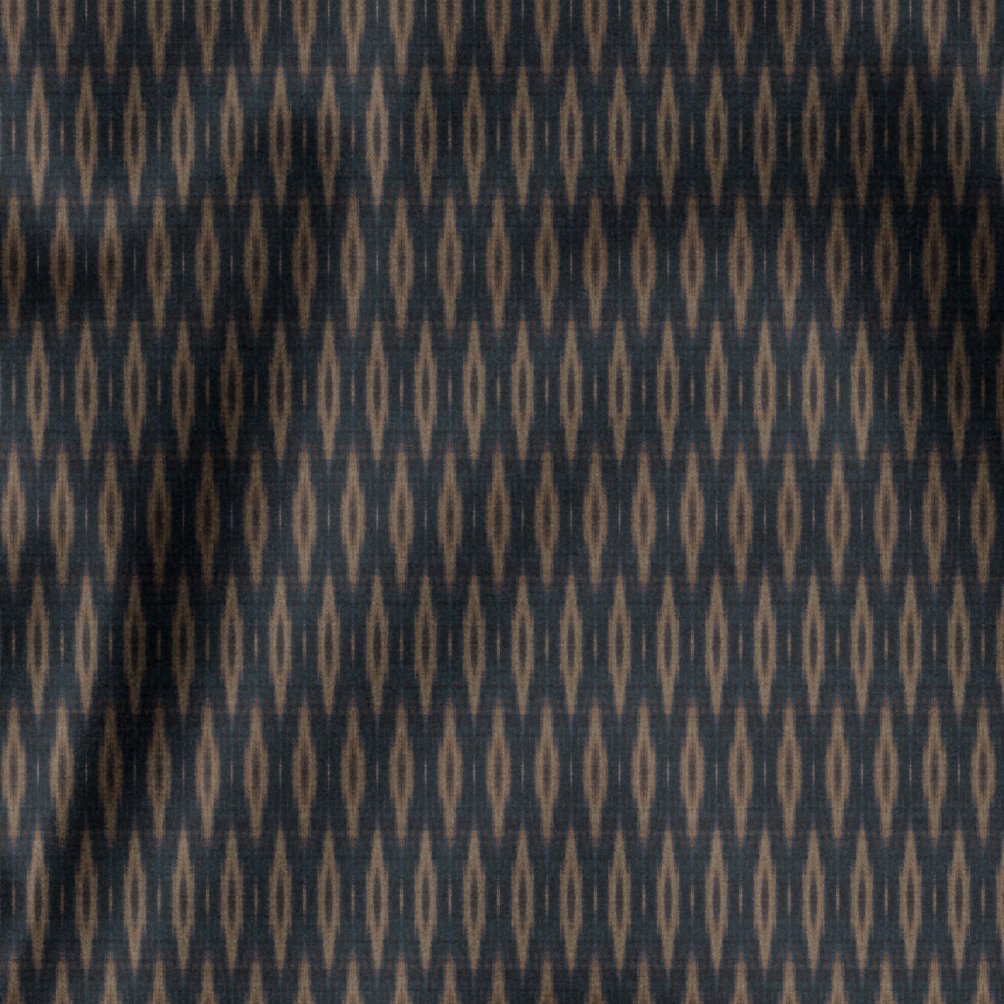 Prussian Blue Ikat Print Safa | East