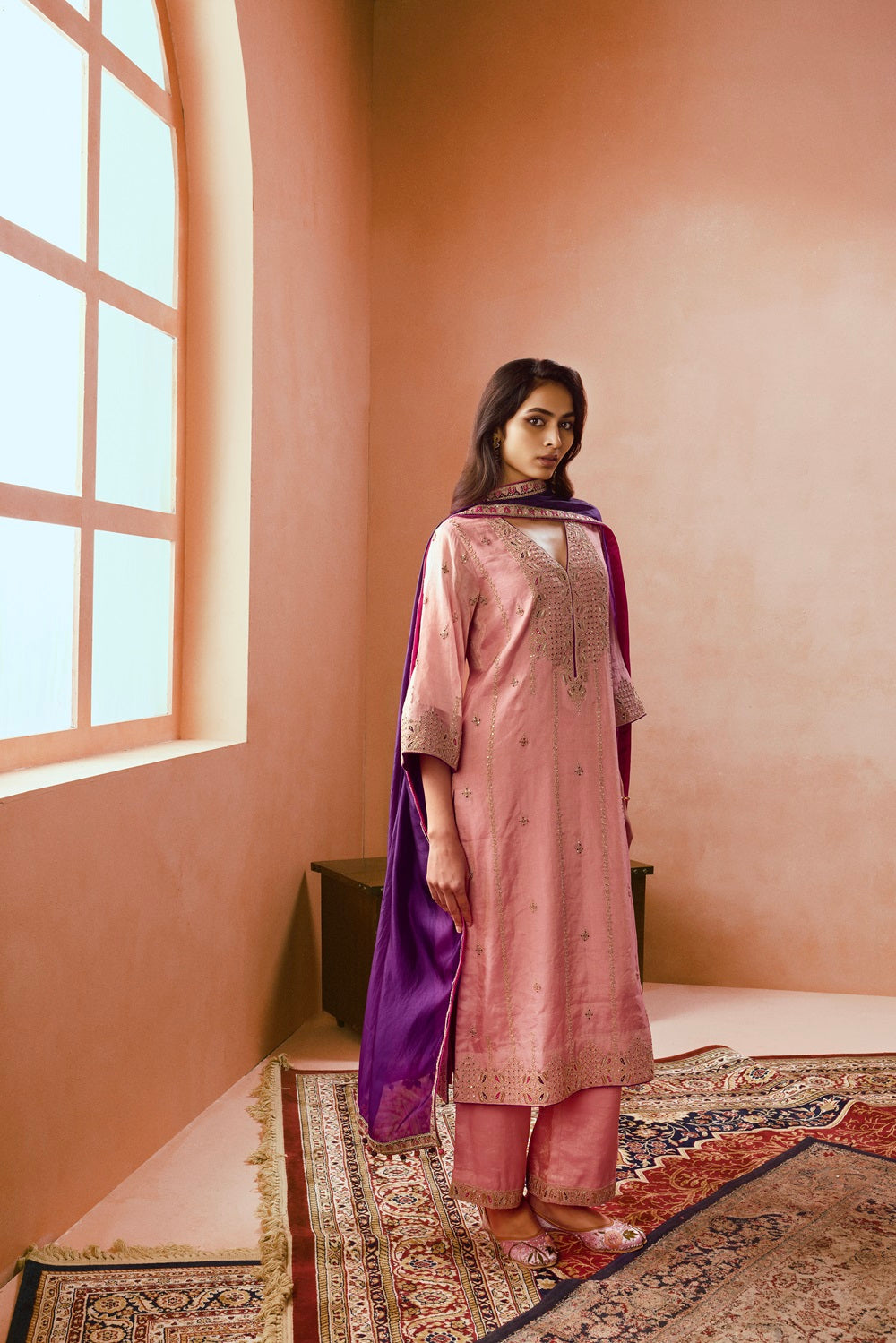 Classic Kurta Set - Pink 1
