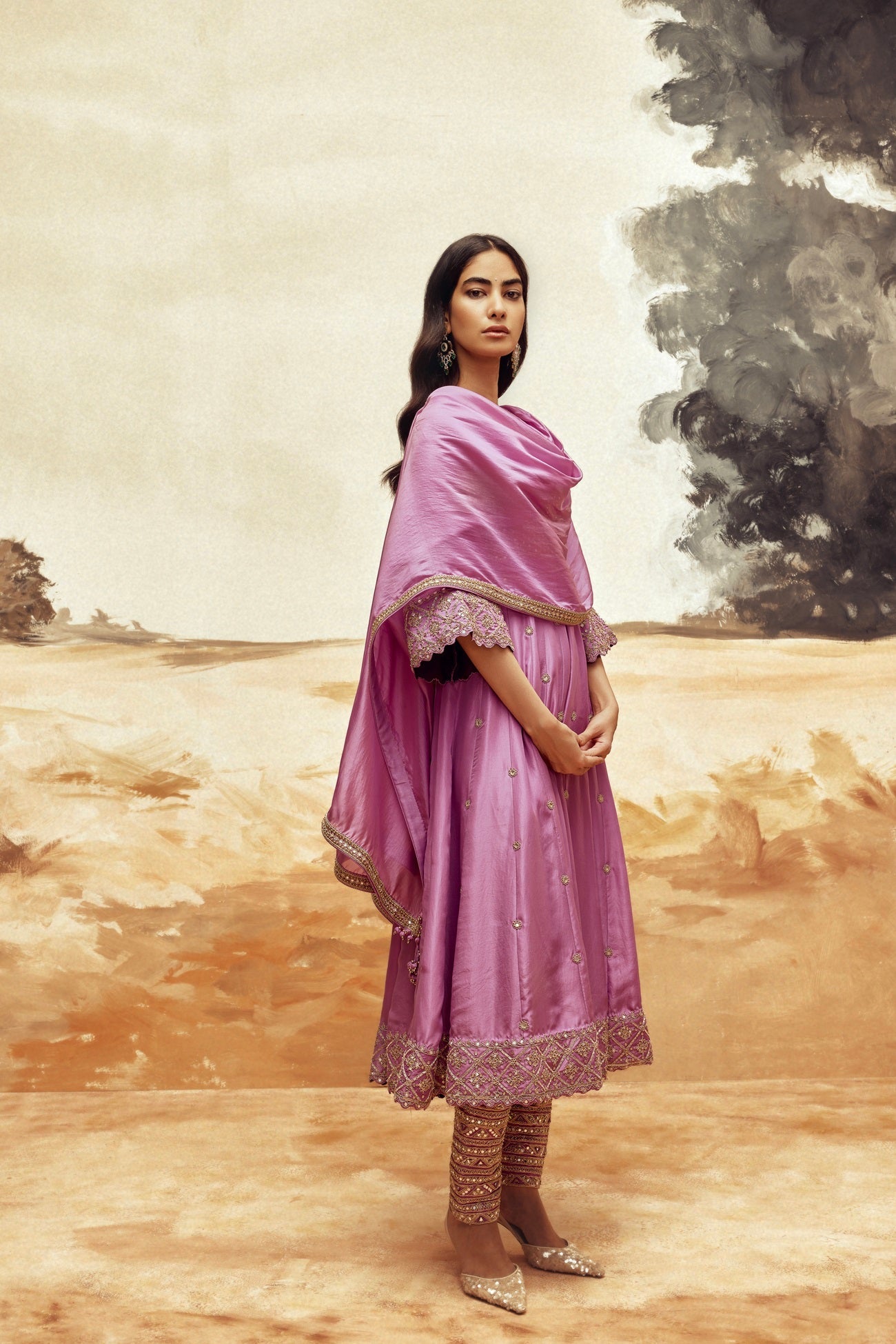 Johari Anarkali Set - Lilac 1