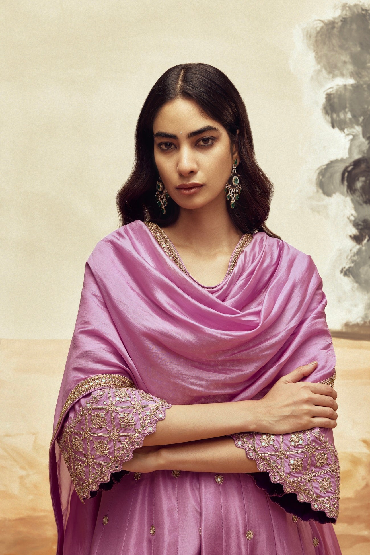 Johari Anarkali Set - Lilac 2