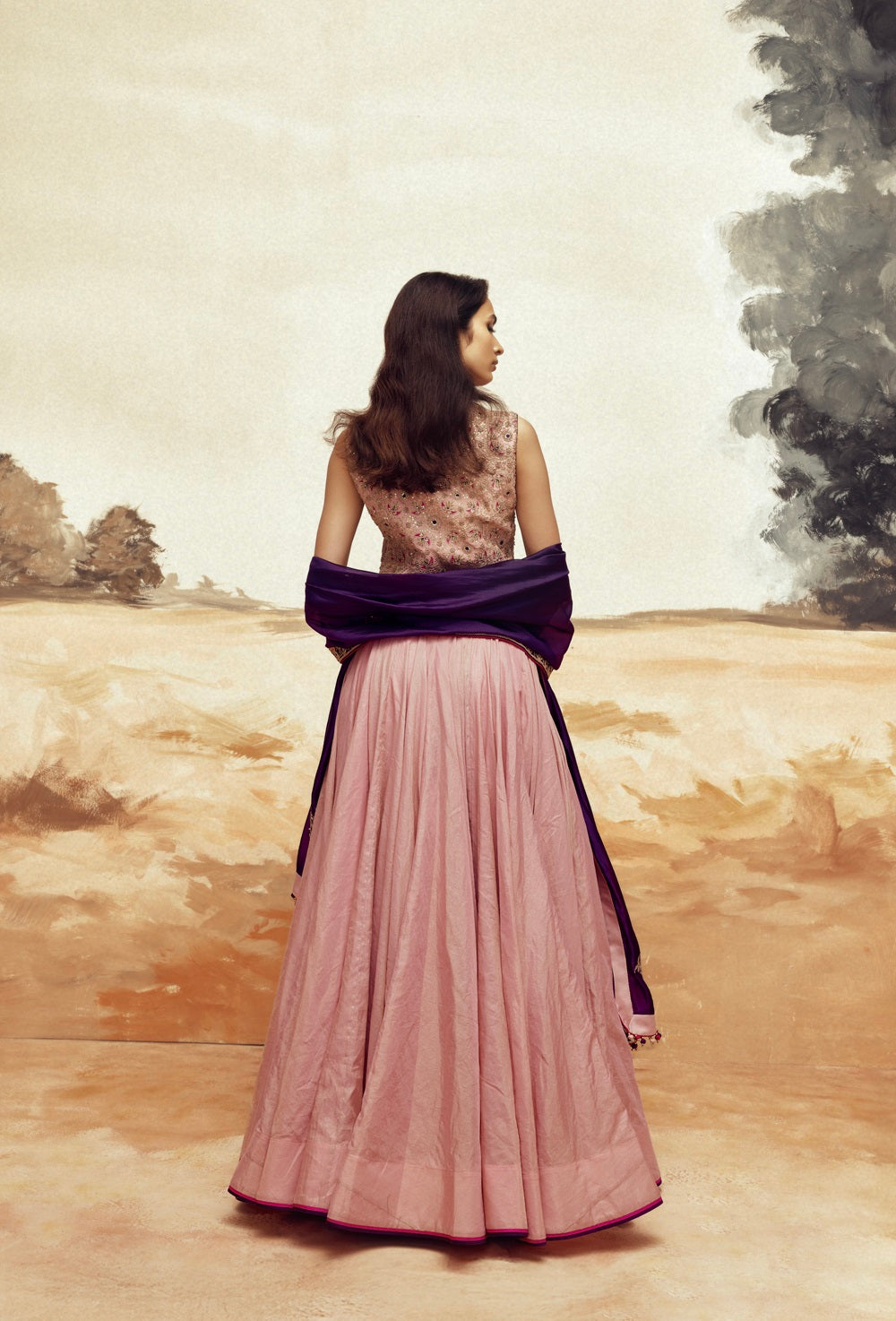 Johari Lehenga Set with Koti - Pink 3