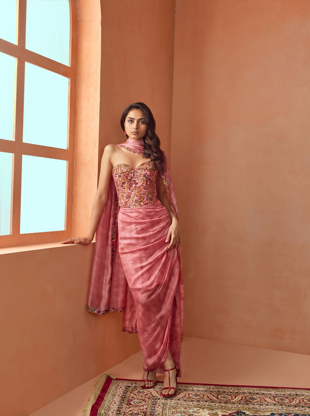 Corset And Draped Skirt Set 1