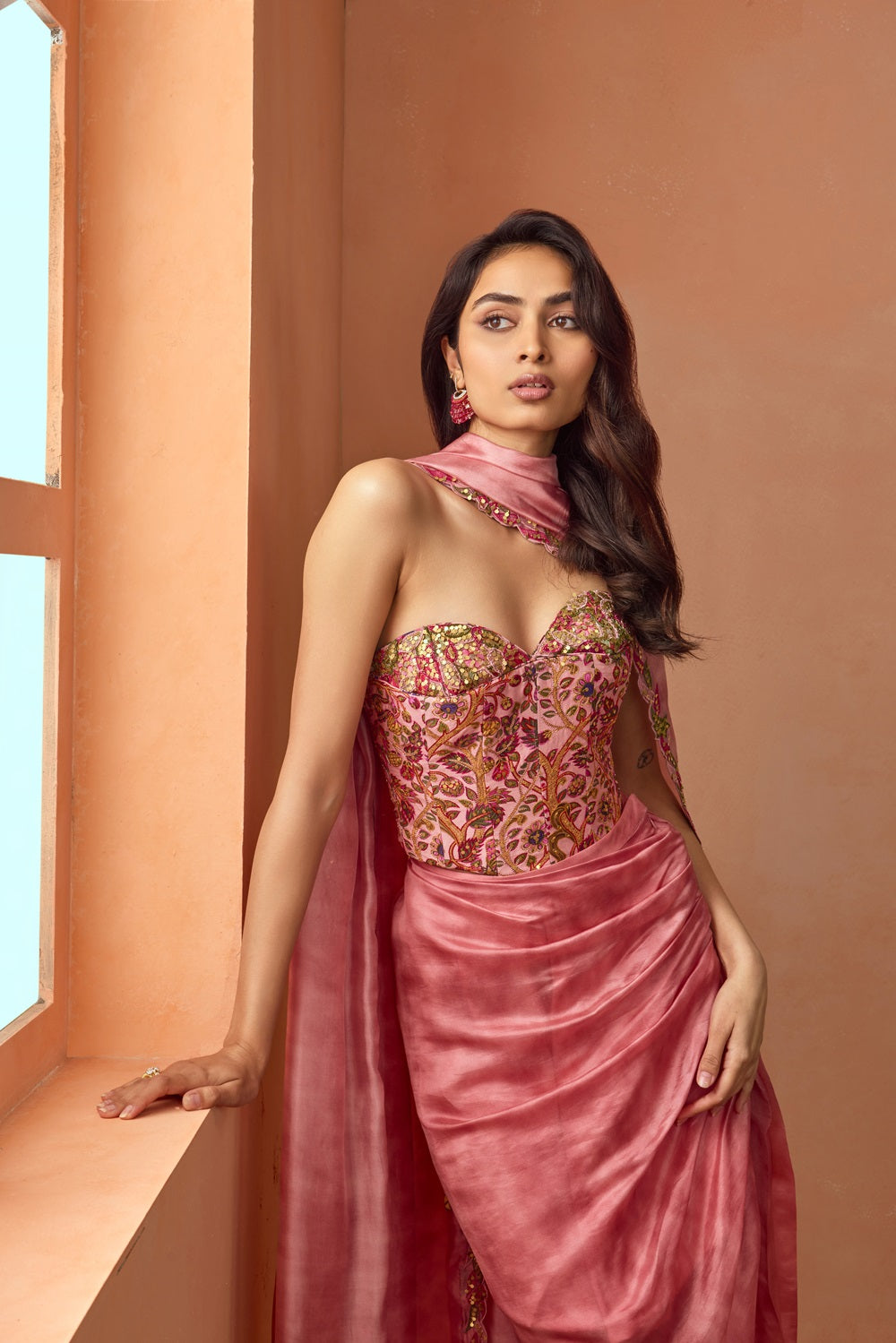 Corset And Draped Skirt Set 2