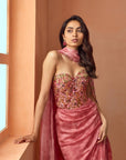 Corset And Draped Skirt Set 2