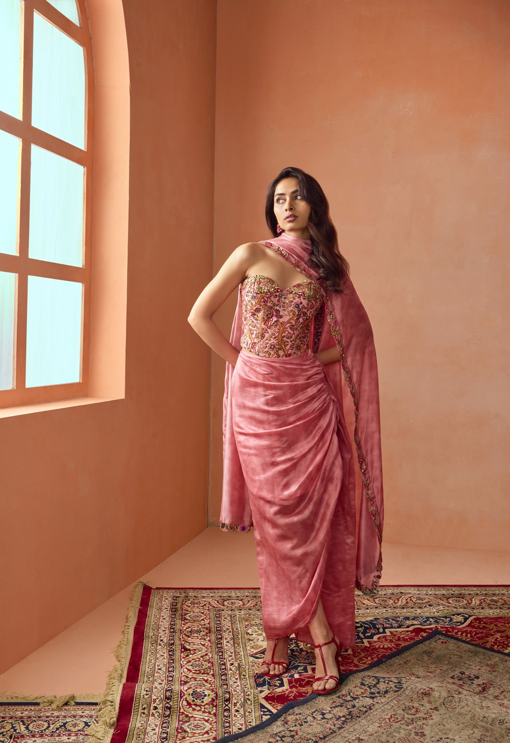 Corset And Draped Skirt Set 3