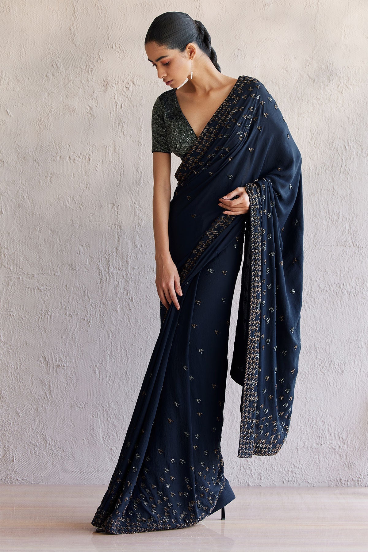 Naples Navy Saree