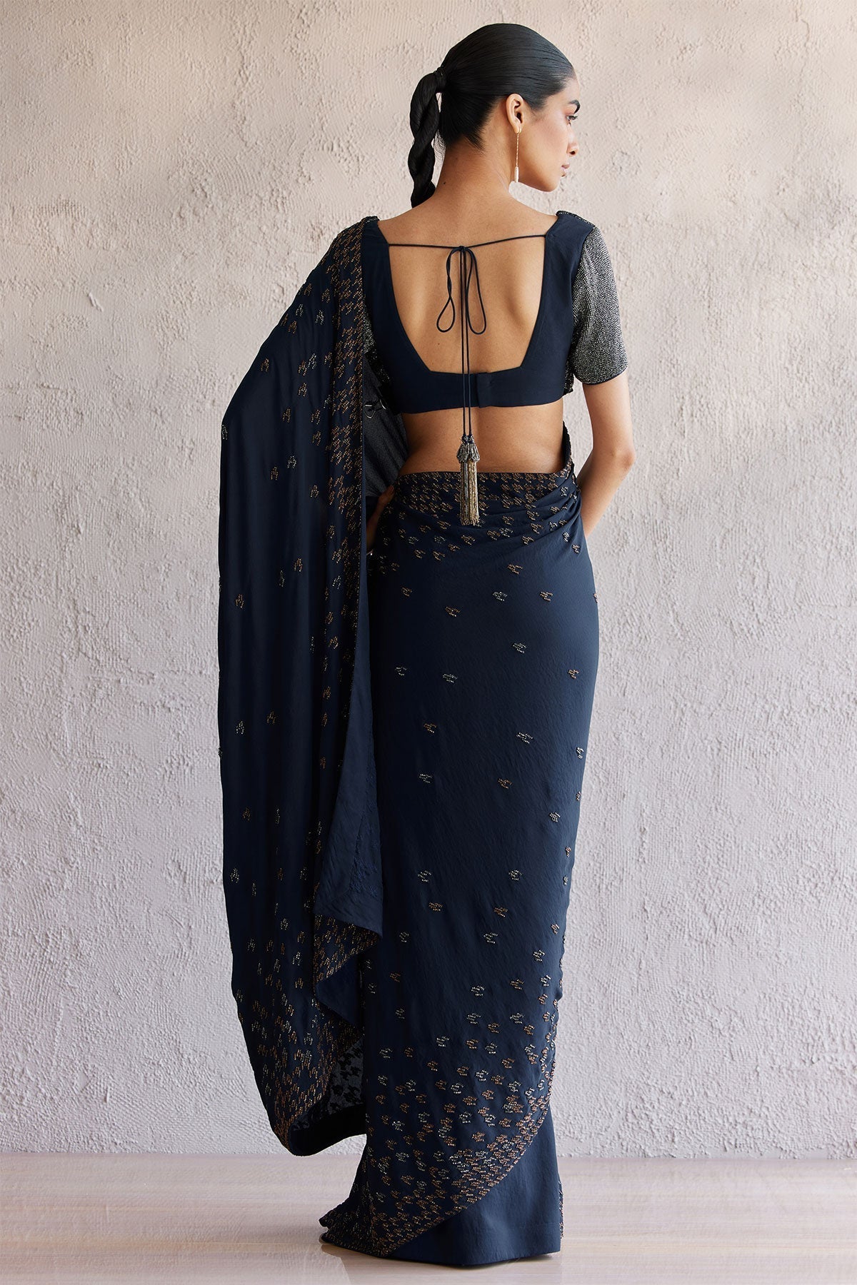 Naples Navy Saree