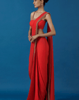 Coral Burst Saree