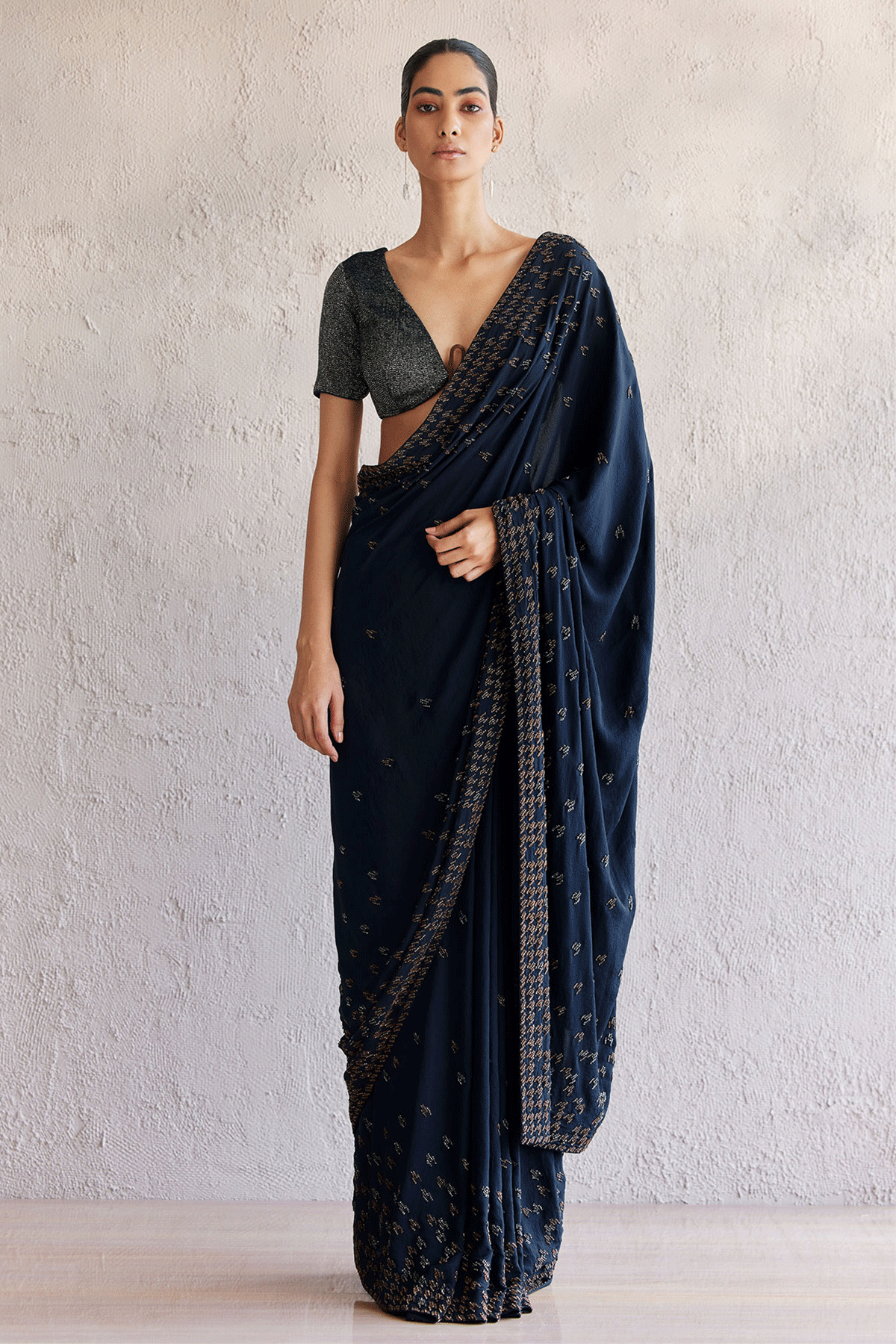 Naples Navy Saree