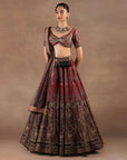 Red Burgundy Ombre Skirt Set