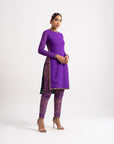 Purple Round Neck Multi Geo Pant Kurta Set